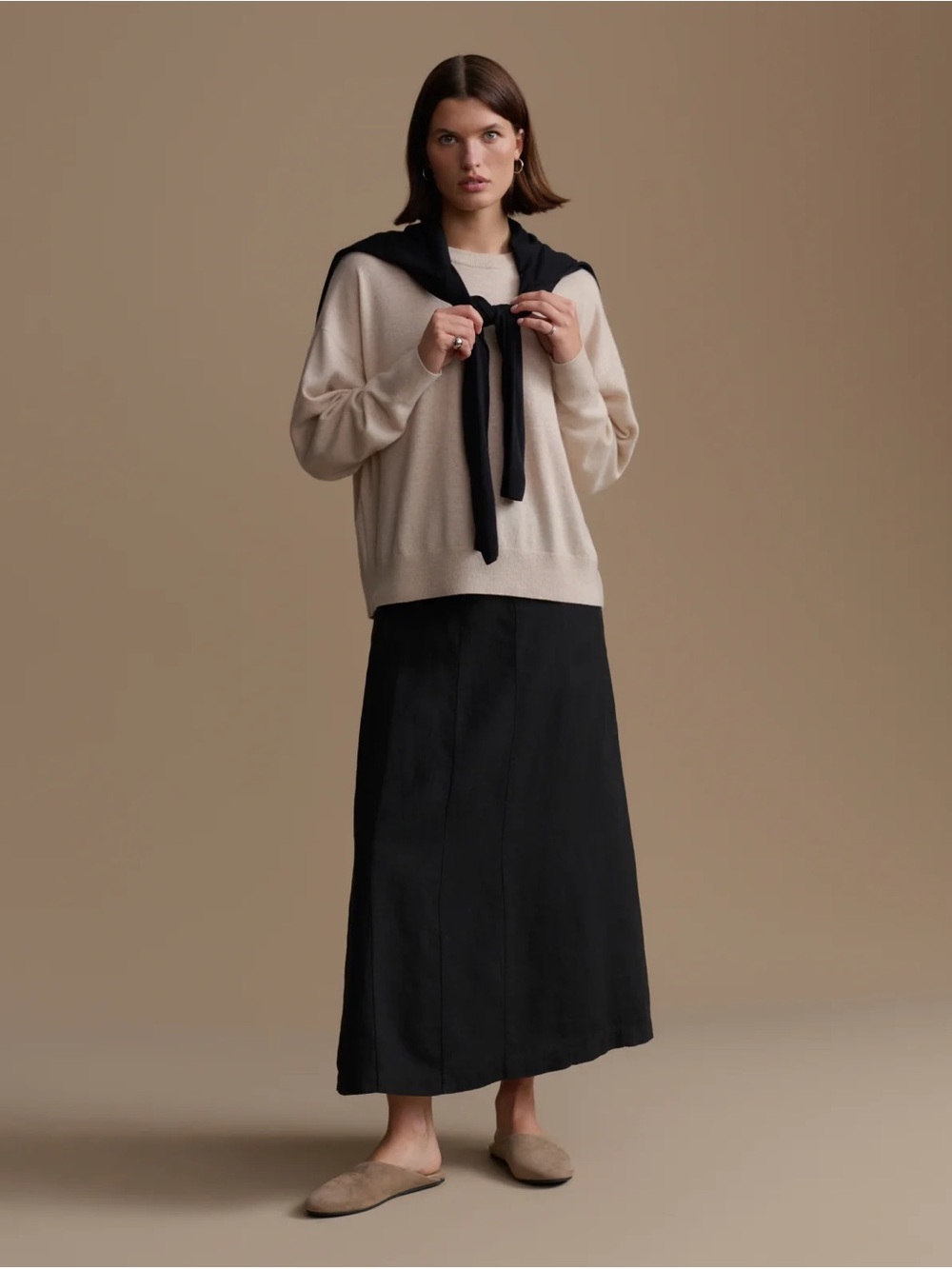 Jenni Kayne Cashmere Marina Crewneck in Oat